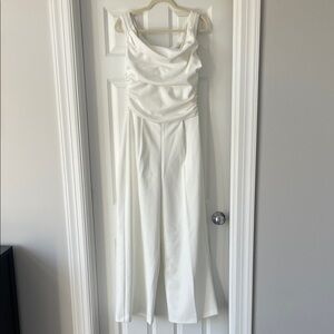 Abercrombie & Fitch Off-The-Shoulder Draped Jumpsuit